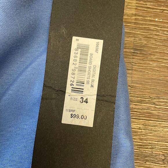 True Religion Big T Surf Board Swim Shorts Digital Blue | size 34 | NWT - Picture 6 of 11